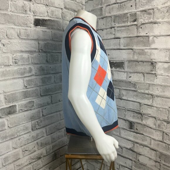 FUBU Vintage Argyle Knit V-Neck Sweater Vest - Picture 4 of 8